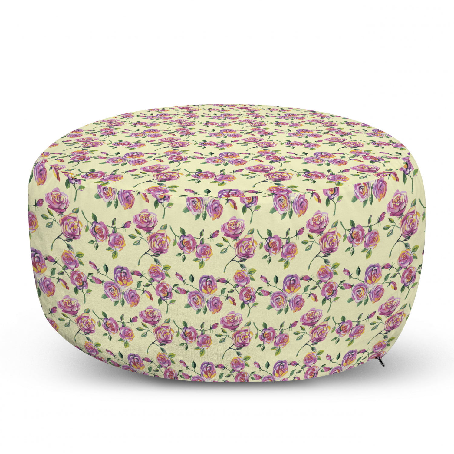 Almond Pink and Violet Under Desk Foot Stool for Living Room Office Ottoman with Cover Multicolored Hand Drawn Delicate Fresh Spring Illustration 25 Ambesonne Butterfly Rectangle Pouf