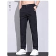 thumbnail image 4 of Summer New Men's Casual Pants Long Pants Ice Silk Men's Pants Fashion Slim Fit Brocade Cotton Fashion Men's Wear, 4 of 5