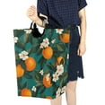 thumbnail image 4 of Yayeee Freestanding Laundry Hamper with Handle Collapsible Large Storage Basket for Clothes, Orange Leaves, 4 of 7