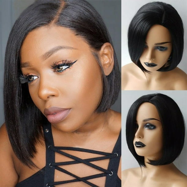 Aofa Short Straight Frontal Bob Wigs for Black Women Virgin Human