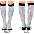 thumbnail image 2 of Coolnut 1 Pack Cute Little Dinosaur Compression Socks for Women Men Knee High Stocking for Running,Athletic,Medical, 2 of 6