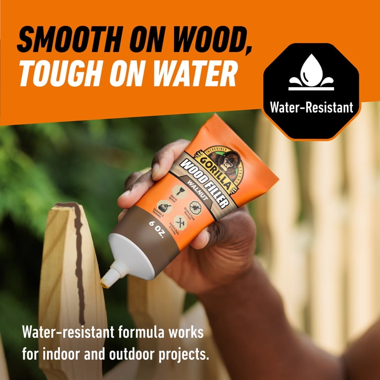 Gorilla Wood Filler Walnut Color, 6 Ounce Tube photo 5