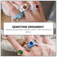 thumbnail image 3 of MasteelfCA 9pcs Stylish Acrylic Rings Unique Gemstone Decor Rings Colorful Acrylic Rings, 3 of 8