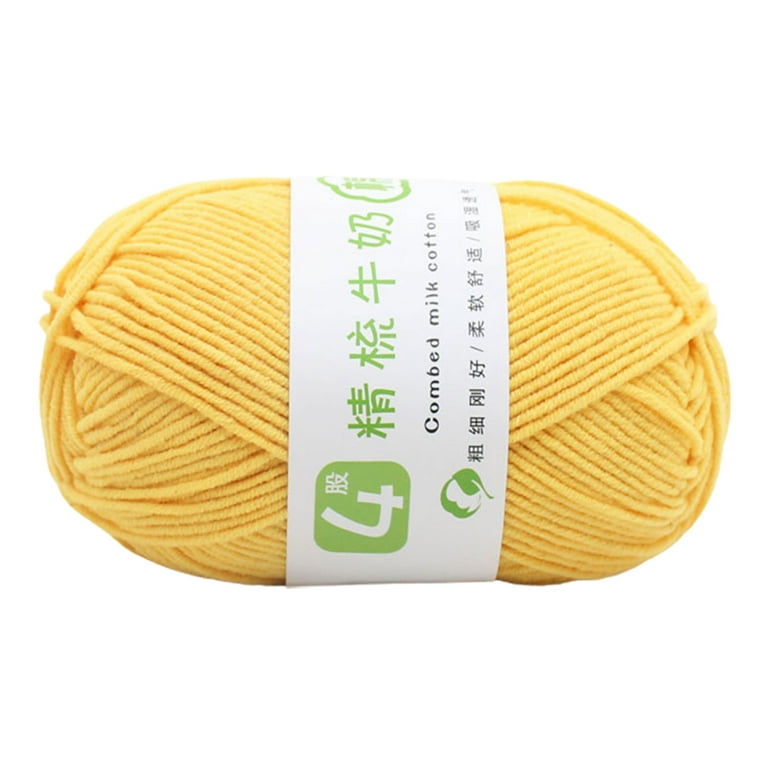 Hesroicy 1 Roll 4 Strand Woolen Yarn Super Soft DIY Wear Resistant Milk Cotton  Knitting Wool Thread Needlework Supplies for Basket 