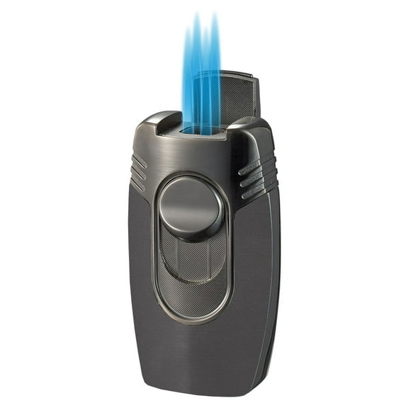 Visol Quadflow Gunmetal Quad Torch Cigar Table Lighter