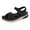 Black, variant on Rokment Comfortable Ortho Walking Sandals for Women Plantar Fasciitis Beach Summer Casual Leather Buckles Open Toe Memory Foam Non Slip Nursing Work Shoes Black Size 6