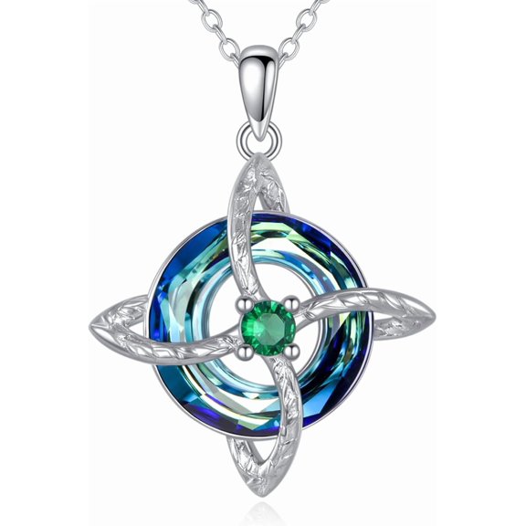 YAFEINI Nudo De Bruja Plata 925 Original Witches Knot Necklace for Women Men Sterling Silver Witch Knot Pendant Witchy Jewelry Gift for Women