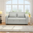 thumbnail image 2 of JERFIT Modern Teddy Fabric Sofa Couch for Small Space, 3-Seater with 4 Throw Pillows, Compact Apartment Living Room Furniture, Black, 2 of 6