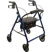 Roscoe Steel Rollator/Rolling Walker with 6" Wheels (Blue), 300 lb. Weight Capacity