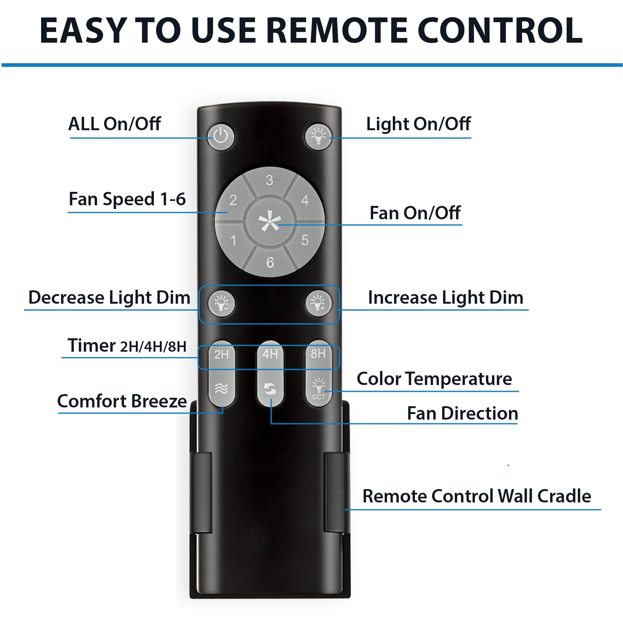 Better Homes & Gardens 52" Melinda Matte Black Indoor/Outdoor Downrod Ceiling Fan with Light Kit and Remote Control