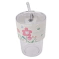 thumbnail image 1 of 16oz Plastic Cup, Plastic Iced Coffee Cup PU Insulated Jacket with Straw for Kitchen for Office, 1 of 8