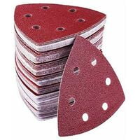 Triángulos de lijado Delta, 100 piezas, 6 orificios, 93 x 93 x 93 mm, para lijadoras Delta, hojas de lijado, almohadillas de lijado con velcro (100 piezas)