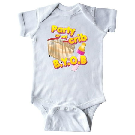 

Inktastic Party At My Crib (pink) Gift Baby Boy or Baby Girl Bodysuit