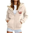 thumbnail image 4 of LEBONYARD Women's Trendy Plus Size Zipper Fuzzy Drawstring Hoodie Thicken Fleece Liner Comfy Solid Colored Long Sleeve Casual Loose Warm Jacket Coat, 4 of 5