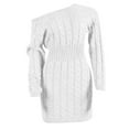 thumbnail image 4 of Women's Mid Length Off The Shoulder Waist Sweater Dress For Autumn And Winter Fashion Sweater Knit Dress Knit Pullover Summer Dresses for Women Work Wrap Front Sequin Dress Womens Sweater Long Sleeve, 4 of 5