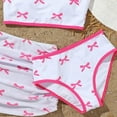 thumbnail image 7 of vigerkar Girls 3 Piece Swimsuits Bathing Suit Cute Ruffle Bow Print Bikini Set with Skirt Kids Swimwear Size 8-12 Years (Watermelon Red, 10Y), 7 of 7