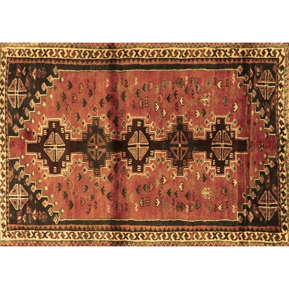Ahgly Company Indoor Rectangle Persian Brown Traditional Area Rugs, 5' x 7'