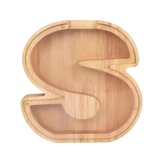 Bwiyojiz Home Decor Personalized Wooden Name Money Box Deposit Twenty Six English Letters, Gifts for Her