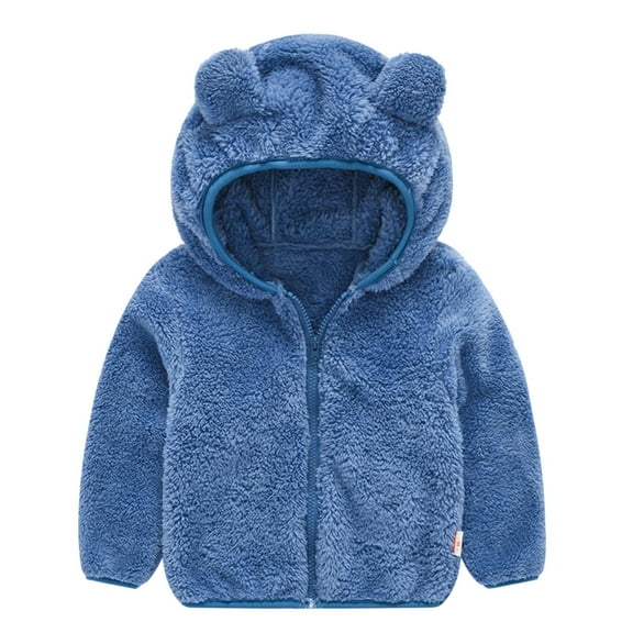 TAIAOJING Toddler Jacket Warm Ear Cute Boy Hooded Baby Kids Thick Zipper Girls Coat Outwear 2-3 Years