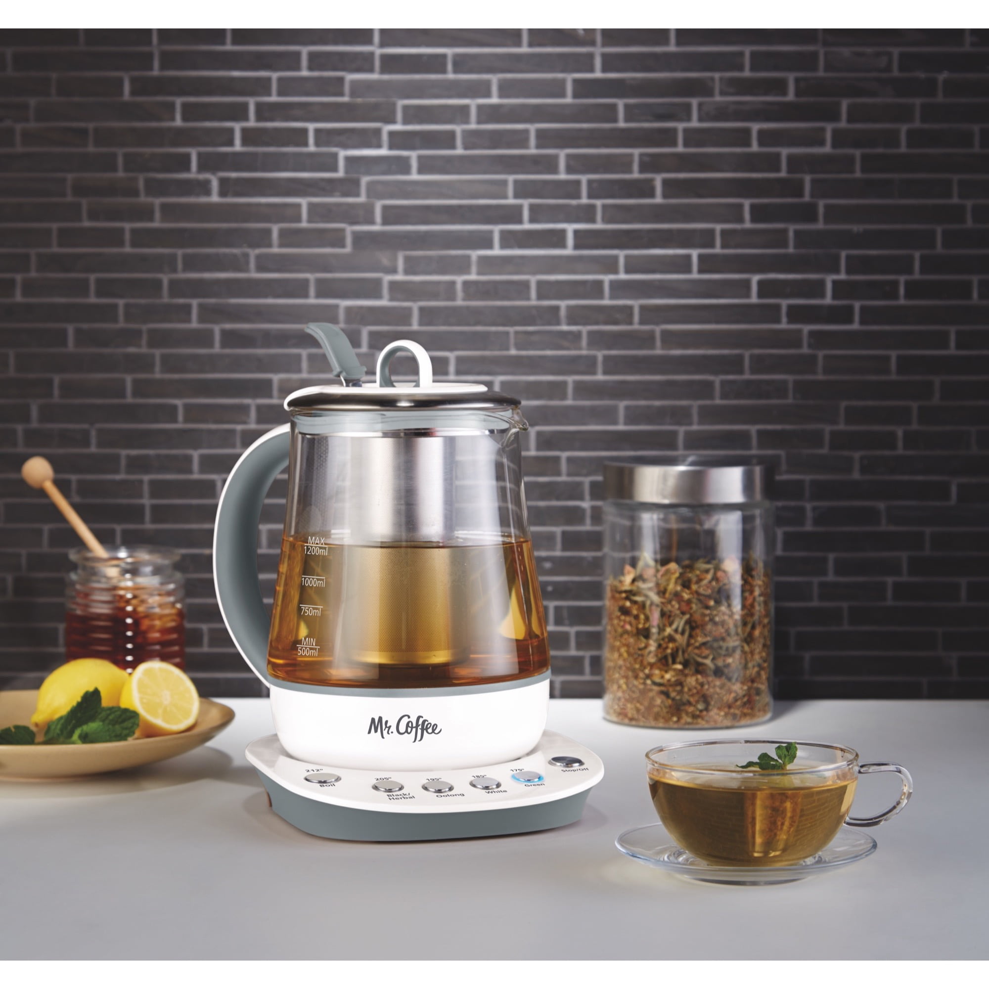 Hot Tea Maker Electric Glass Kettle With Tea Infuser And Temperature  Control. Automatic Shut Off. Brewing Programs For Your Favorite Teas And  Coffee For Restaurant Black/white - Temu