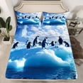 thumbnail image 2 of Homewish 3D Antarctic Penguin Queen Sheet Sets, Kawaii Wildlife Animal Flat Sheet, Teens Kids Boys Girls Queen Fitted Sheet, Super Cozy Room Decor, 4 Pieces, 2 of 7