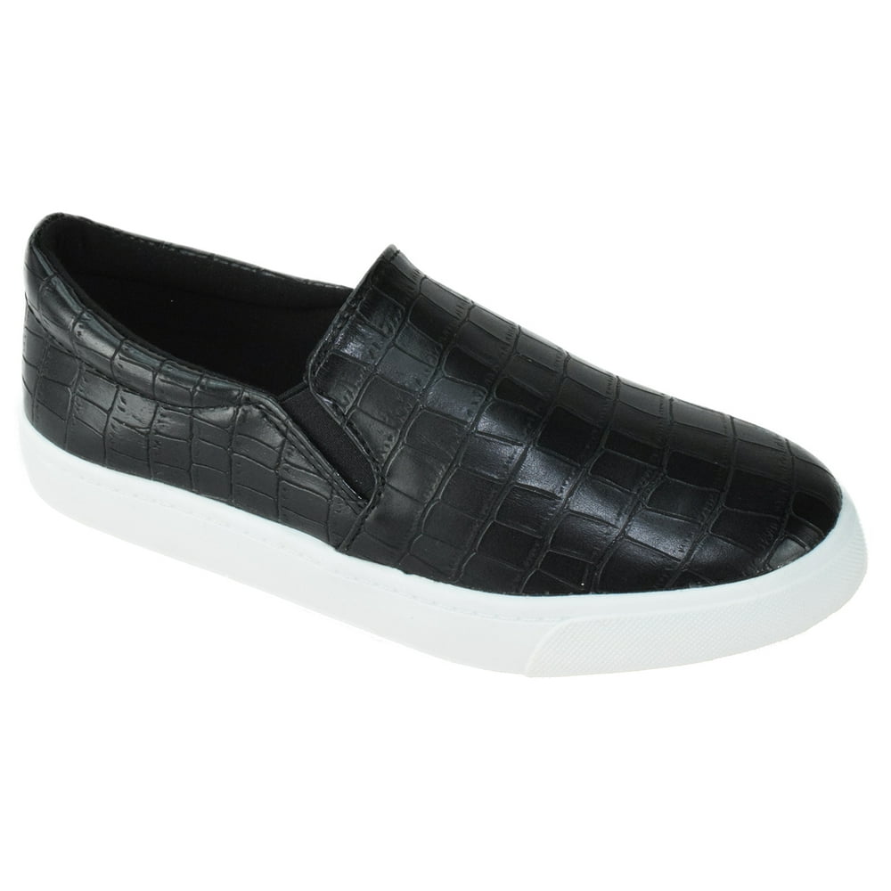 black soda slip on shoes