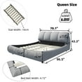 thumbnail image 2 of Queen Size Luxury Upholstered Platform Bed with Oversized Padded Backrest and Solid Wood Frame, 2 of 7