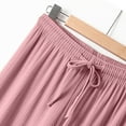 thumbnail image 6 of Olyvenn Women Pleated Wide Leg Palazzo Pants Drawstring Lounge Loungewear Bottoms Culottes Work Business Casual 2025 Clothes Pink XXL, 6 of 7
