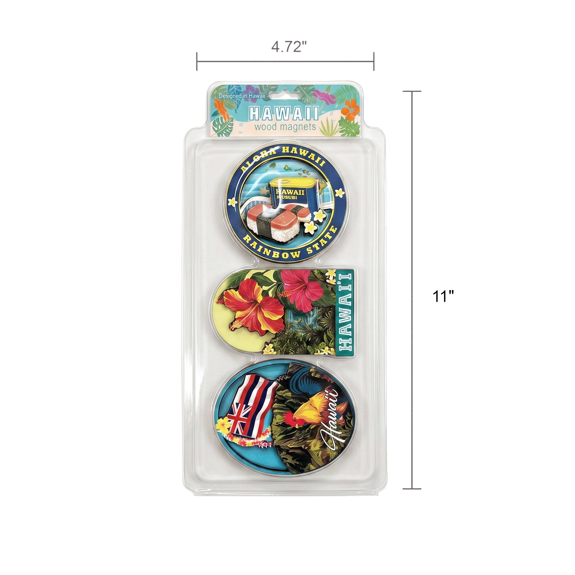 Island Reflections Hawaii Wood Epoxy Magnet Asst (3ct)