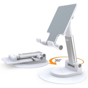 YSTINNG Support de téléphone portable pour bureau pivotant, support de téléphone pliable, mains portatives Free Mobile Phone Stand pour bureau, voyage, enregistrement vidéo C311-6464