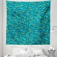 thumbnail image 1 of Teal Tapestry, Abstract Wave Design with Colorful Design Ocean Themed Marine Life Pattern Print, Fabric Wall Hanging Decor for Bedroom Living Room Dorm, 5 Sizes, Mint Green Blue, by Ambesonne, 1 of 1
