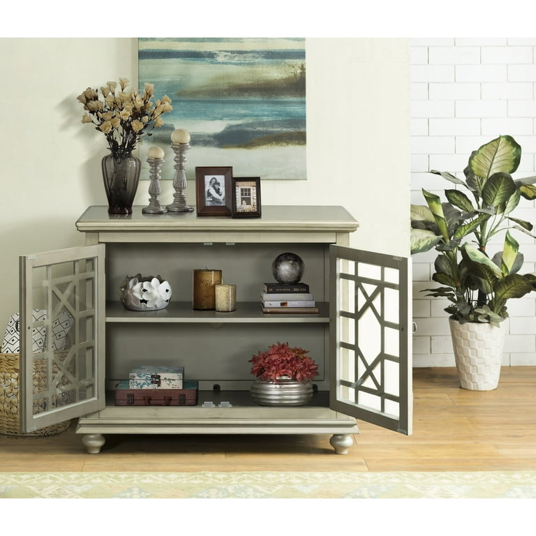 Miya 2 Door Accent Cabinet Overall 32 H x 38 W x 18 D Solid Wood