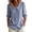 Blue #050, variant on Women's Retro Peter Pan Collar Striped Cotton Linen Shirt, Womens Cotton Rayon Plus Tops Blouse Button Down Collar, S