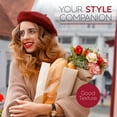 thumbnail image 3 of Minzimin Wool Beret Hat - Classic Stretchable - One Size Fits Most - Solid Color - Stylish Chic, 3 of 6