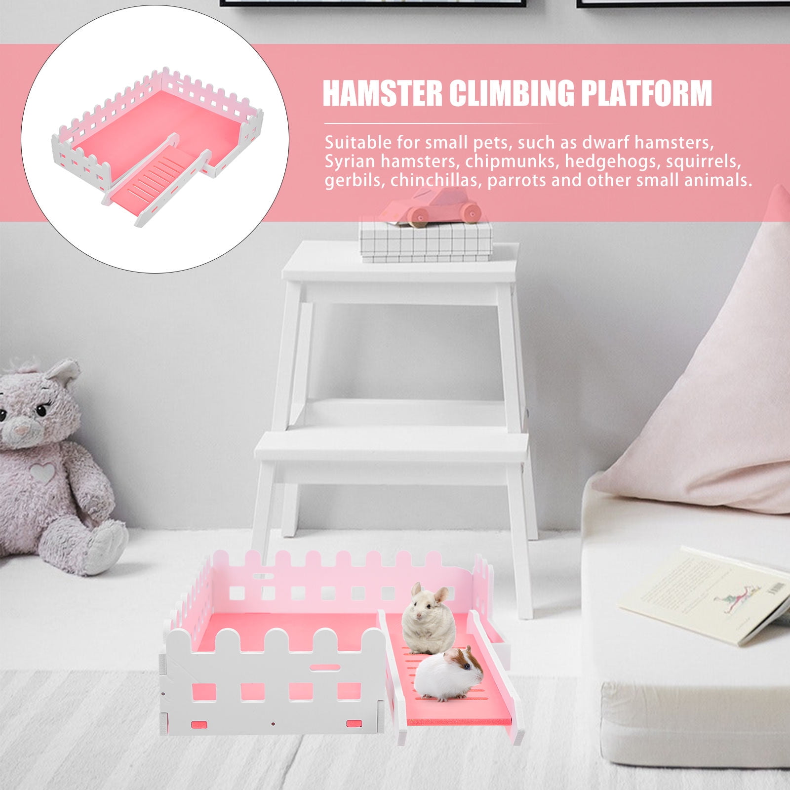 Phenofice Hamster Climbing Platform, Bite-Resistant Small Animal Cage Accessory for Hamsters and Other Pets