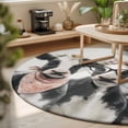 thumbnail image 3 of Round Rugs 5Ft, Funny Cows Round Area Rug Washable Indoor Throw Carpet, Retro Country Animals Floral Wreath Farmhouse Beige Soft Non Slip Circle Rug for Cabinet Bathroom Home Decor Aesthetic, 3 of 8