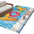 thumbnail image 2 of Rectangle Area Rug 3x5ft,Summer Vacation Swimming Pool Washable Carpet Non-Slip Runner Accent Rugs Indoor Floor Mat for Bedroom Living Room Decor,Sunglasses Slippers Palm Tree, 2 of 9