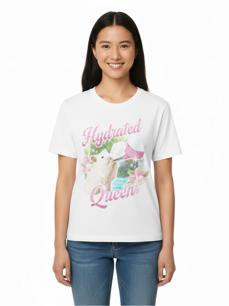Hydrated Queen Women's Graphic Everyday Tee with Short Sleeves
