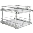 thumbnail image 2 of 2 Tier 20 Inch Wide x 21 Inch Deep Pull Out Cabinet Organizer, Heavy Duty Slide Out Pantry Shelves, Chrome Steel Roll Out Drawers for Kitchen Cabinet Storage, 2 of 11