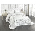 thumbnail image 3 of Ambesonne White Black Quilted Bedspread Set 3 Pcs, Digital Puppy Dog, King Size, White Black, 3 of 5