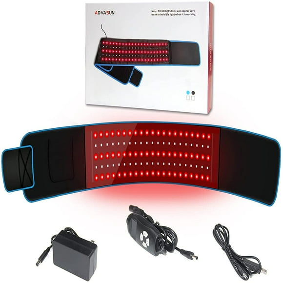 LED Red & Infrared Light Therapy Belt Device for Flexible Wearable Wrap Deep Therapy Pad with Timer for Back Shoulder Joints Muscle Device with 2 Wavelengths