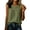 Army Green, variant on Women's Round Neck Sleeveless Gathered Bust Tank Top, Solid Cotton Linen Woven Loose Curved Hem Casual Blouse