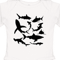 thumbnail image 4 of Inktastic School of Sharks Boys or Girls Long Sleeve Baby Bodysuit, 4 of 5