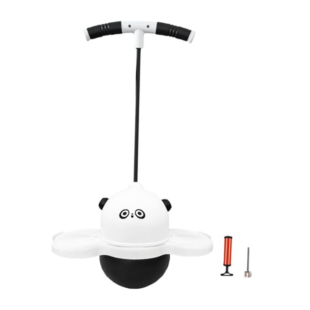 Pelota Pogo para niños, ejercicio de entrenamiento corporal con luz, juguete de salto Pogo para niños y niñas Negro