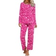 thumbnail image 2 of FAIWAD Ensemble de Pyjama pour Femmes Manches Courtes Capri avec Pantalon Long Doux Confortable Ensemble de Nuit d'Été, 2 of 6