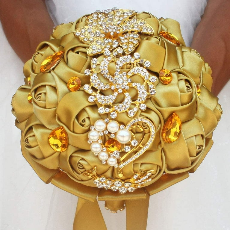 Golden Wedding Bouquet Charm Rectangle Stainless Steel - Temu