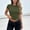 Army Green, variant on Josdec Women's Crew Neck Short Sleeve Side Ruched Stretchy Soft Slim Fit Crop Solid Color Casual Workout T Shirt Top S–XL