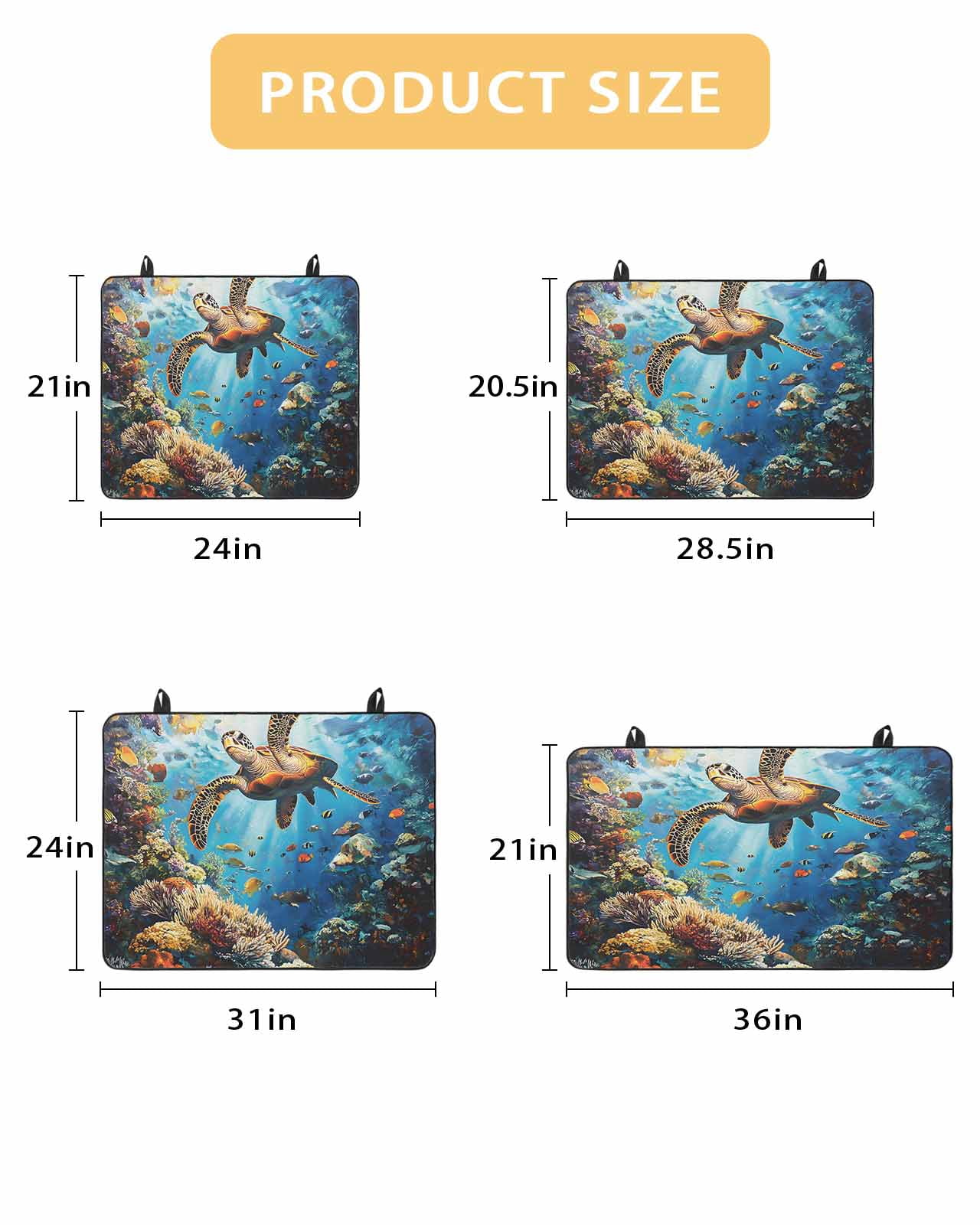 nqOlkjepod Large Induction Cooktop Protector Mat 36"x21", Turtle Stove Top Covers for Electric Stove, Ocean Underwater Coral Fish Animal Modern Stove Burner Cover Mats, Glass Top Stove Cover
