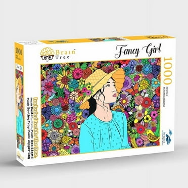 Brain Tree - Fancy Girl 1000 Piece Puzzles for for Adults And Kids 12 Unique Puzzles for Adults And Kids 1000 Pieces with With 4 Puzzle Sorting Trays And Droplet Technology for Anti Glare & Soft Touc
