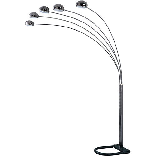 BlackChrome 5Arch Floor Lamp